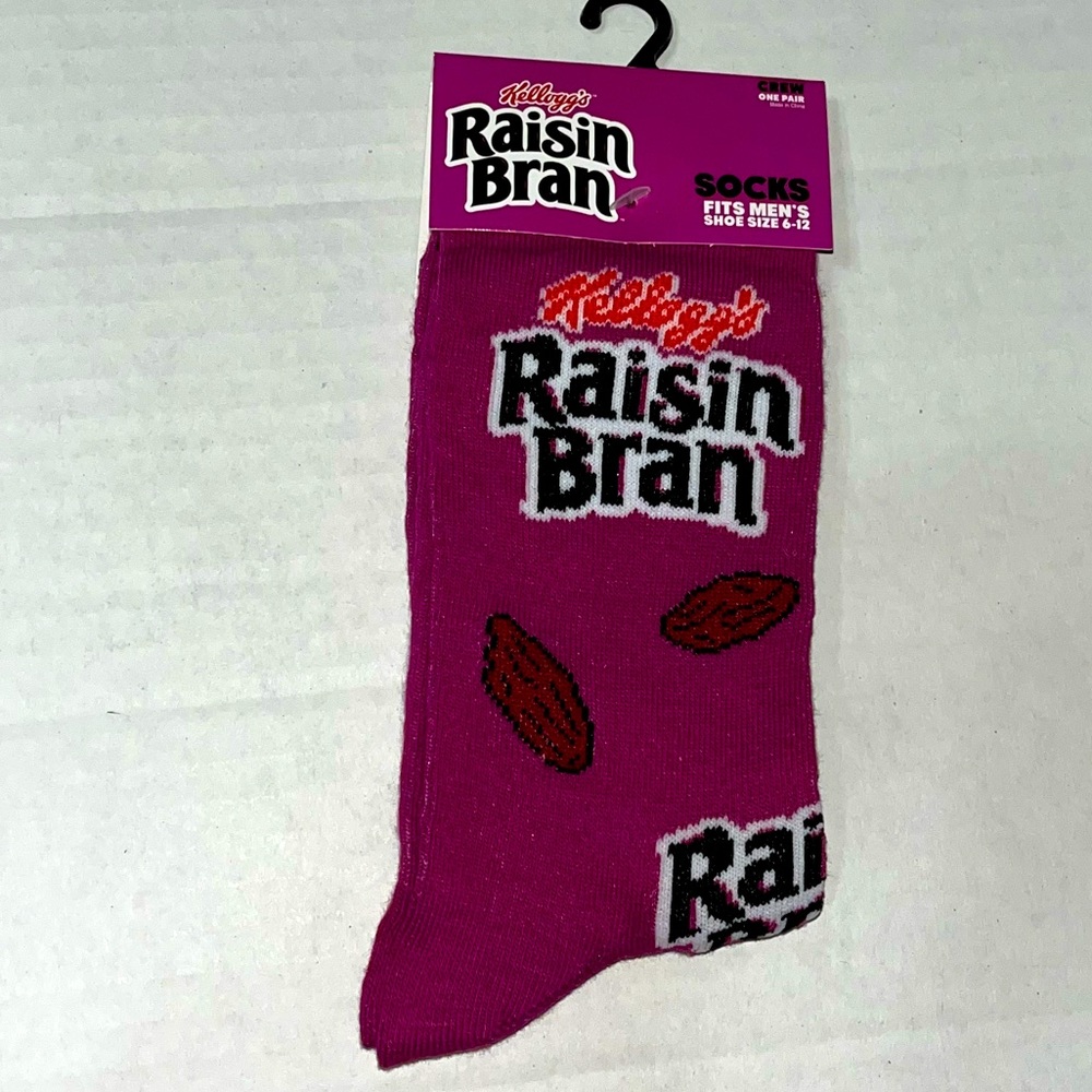 Odd Sox Kellogg’s‎ Raisin Bran Crew Length Novelty Fun Socks NWT